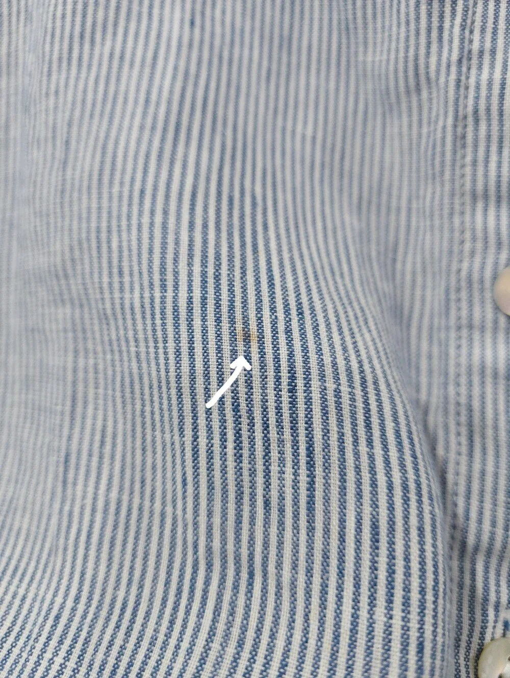 J.Jill Coastal Linen Striped Button Front Shirt with Printed Back Detail